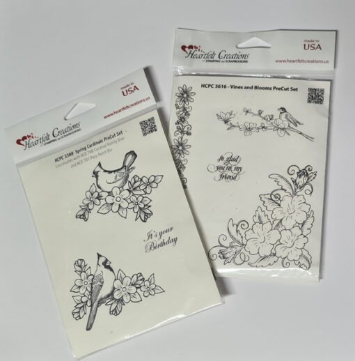 stamp combo vines, blooms and spring cardinal